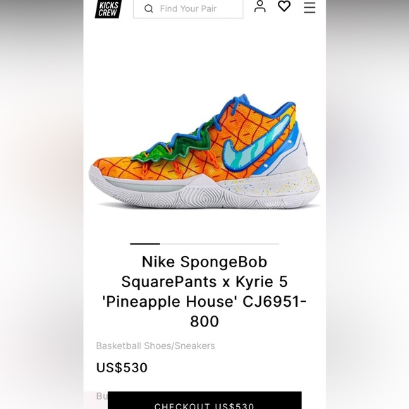 Nike Kyrie 5 Spongebob Pineapple House 11.5 - Picture 6 of 10